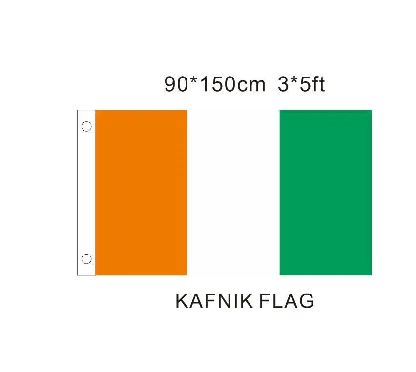 KAFNIK Ivory Coast Flag 120 x 180 cm 100D Polyester Cote d'lvoire Flags And Banners National Country Banner | Дом и сад