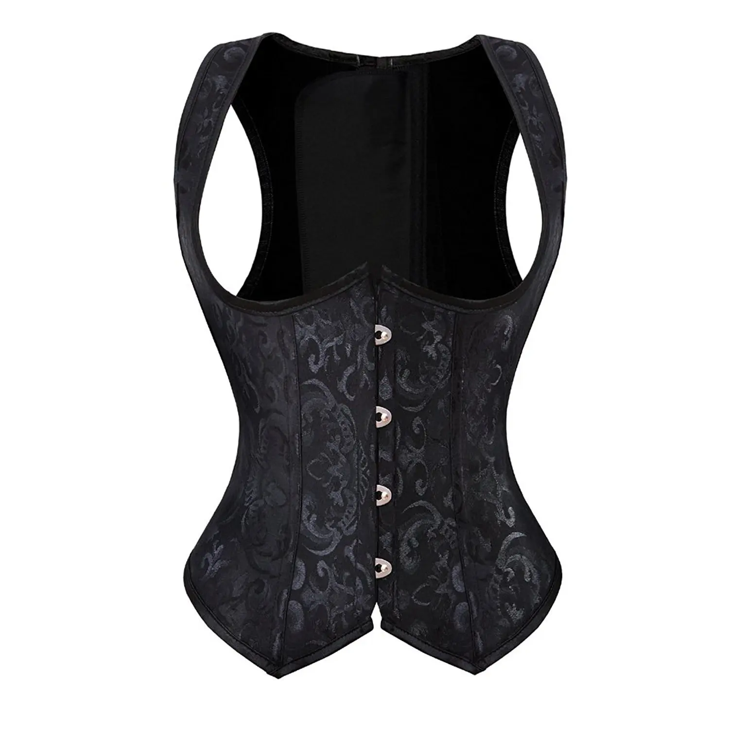 Fashion Womens Steel Boned Corset Waist Cincher Ladies Shoulder straps