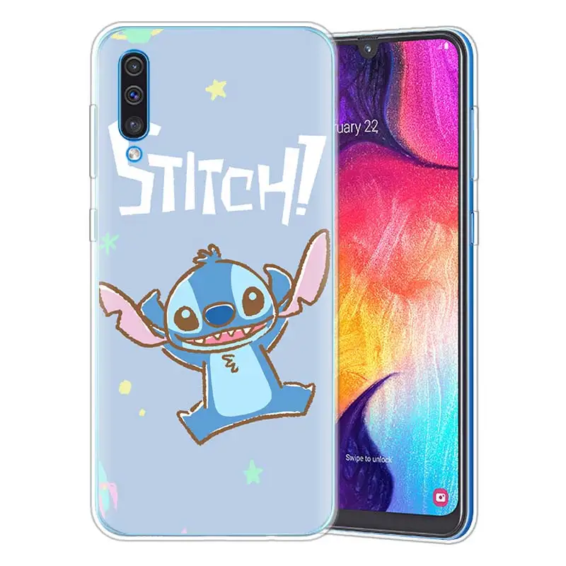 Cartoon Cute Stich Silicone Case for Samsung Galaxy A71 A51 A90 5G A50 A70 A40 A20e A10 A30 A80 A8 Plus A7 A9 Cover