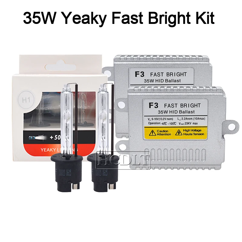 HCDLT Premium 35W 5500K H11 Xenon Yeaky HID Conversion Kit Xenon H1 H3 H7 HB3 HB4 D2H 4500K 6500K AC F3 Fast Start Ballast Kit (6)