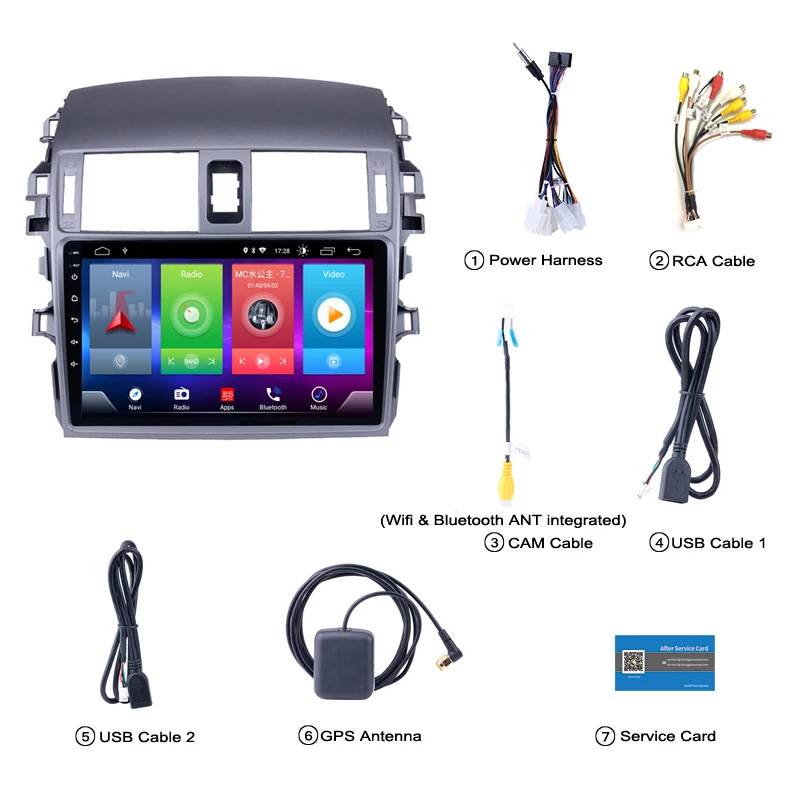 Discount Car Android 8.1 Multimedia Player for TOYOTA Corolla 2010 GPS Navigation Device USB bluetooth steering wheel control support 3