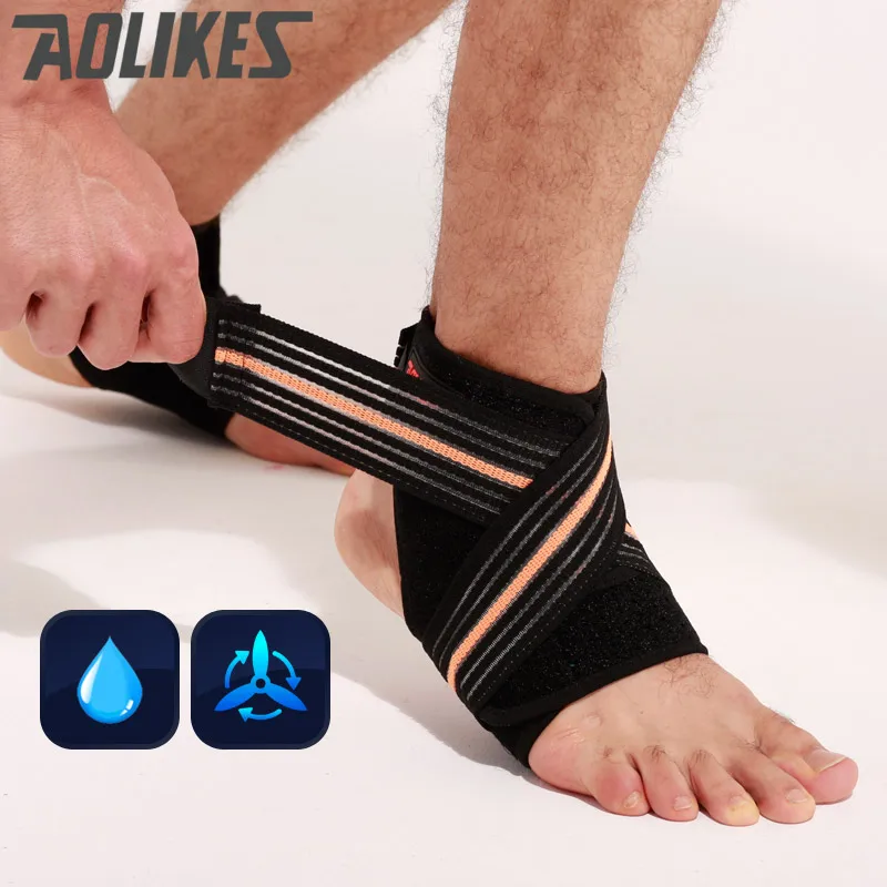 

AOLIKES Adjustable Sport breathable Ankle Brace Protector Ankle Support Pad Protection Elastic Brace Guard Support Football