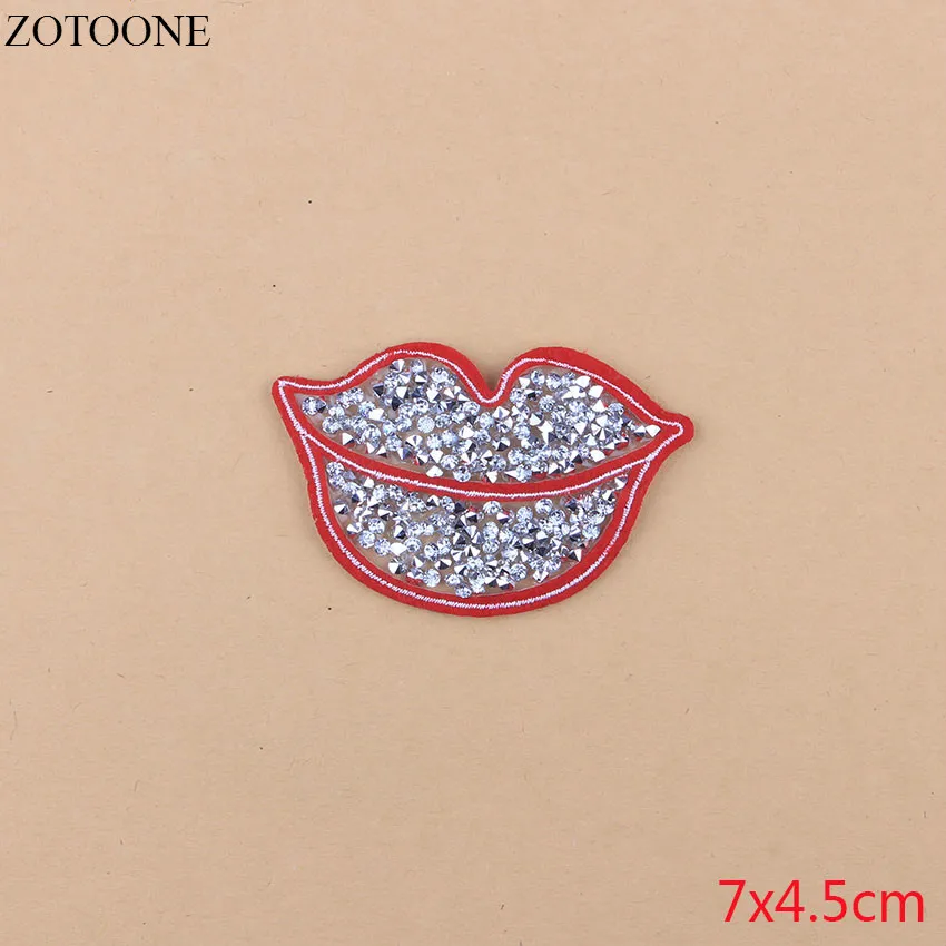 ZOTOONE 1 шт. красные нашивки для губ вышитые одежды железные буквы блестки