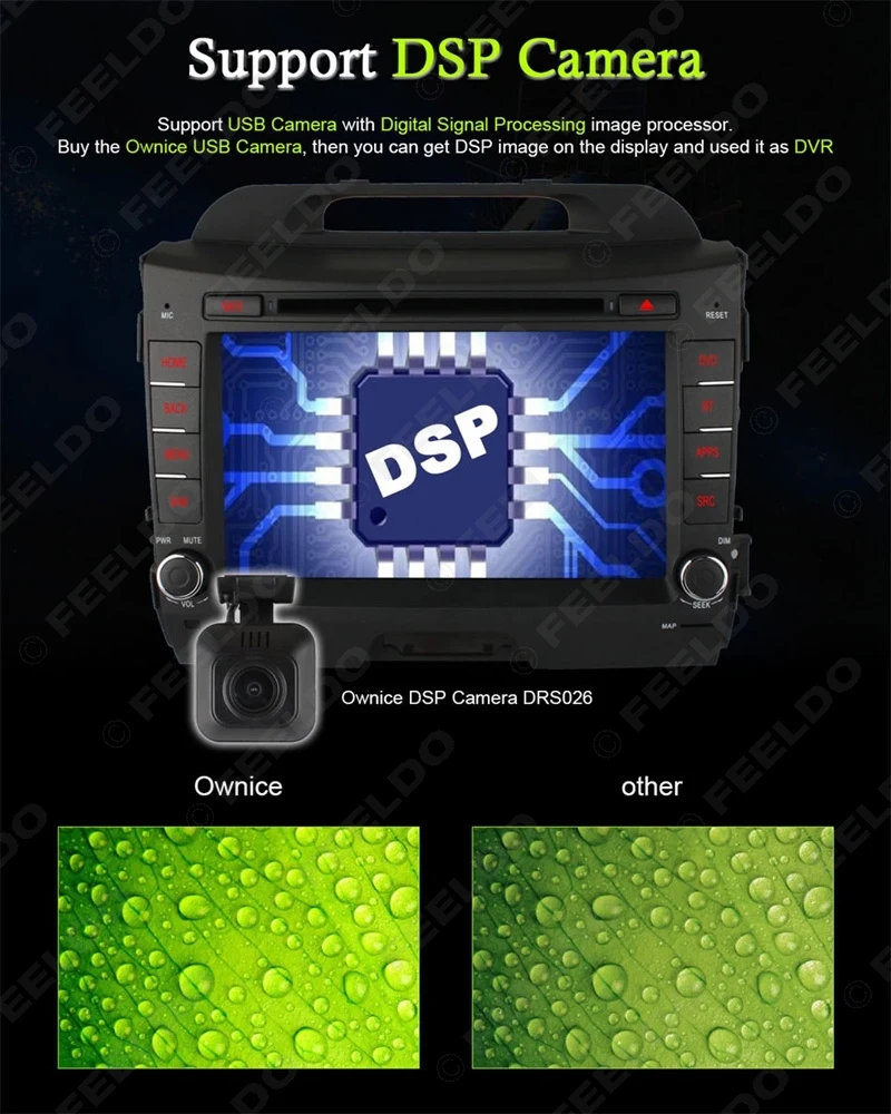 Best FEELDO 8" Android 6.0 (64bit) DDR3 2G/16G/4G LTE Quad Core Car DVD GPS Radio Head Unit For Kia Sportage/Sportage R(2010~2015) 5