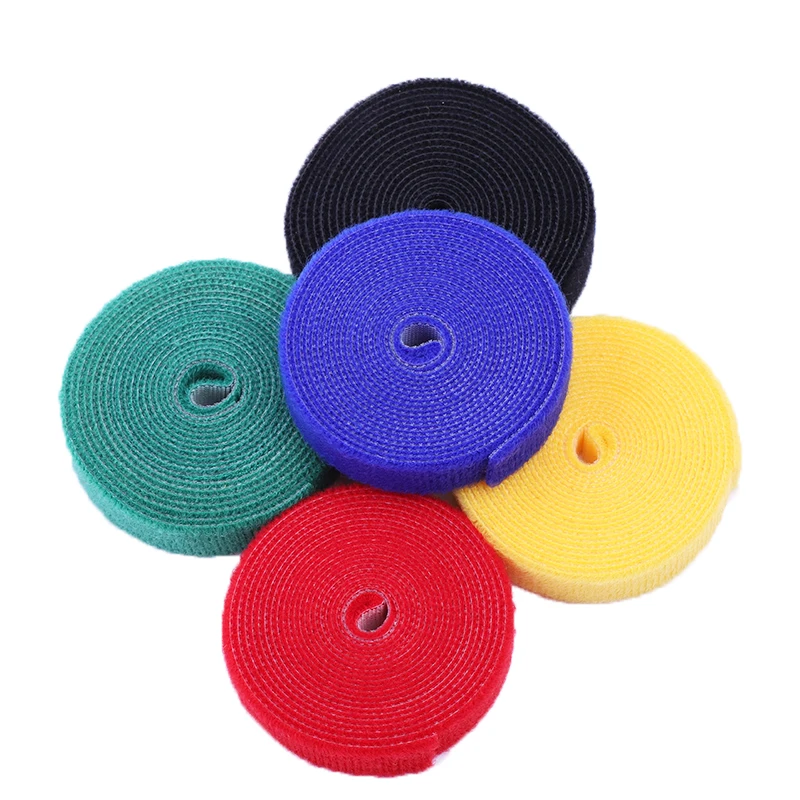 

10pcs 5Meters 1cm 1.5cm 2cm magic tape nylon cable ties hook loop strap adhesive fastener hook loop magic strip wire sewing tape
