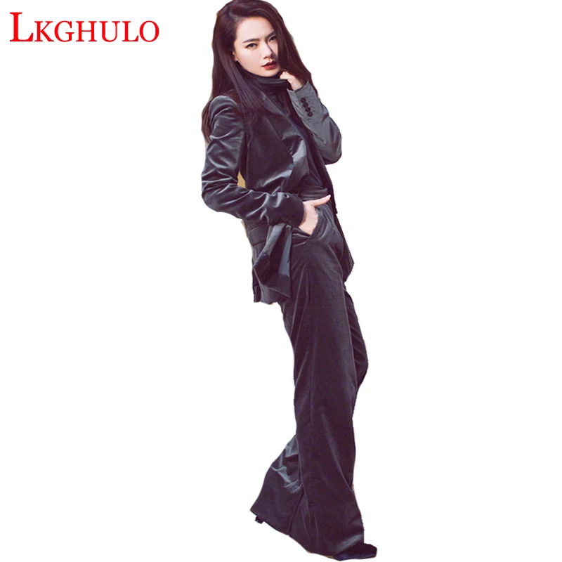 LKGHULO/Новинка Модный женский бархатный блейзер золотистого цвета повседневная