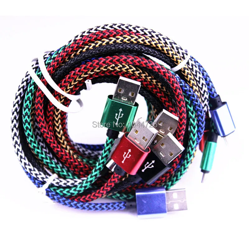 1m 2M Length micro fabric nylon braided cable Accessory Bundles for