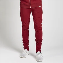 Мужские дышащие на молнии, однотонные тонкие спортивные штаны для занятий спортом, спортивные Леггинсы для фитнеса, Прямая поставка