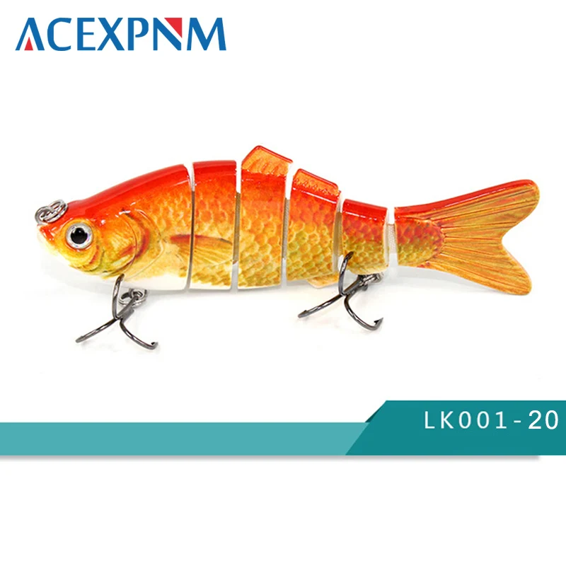 Рыбалка плавающая приманка 10 см 20g 3D глаза 6 в поп упаковке, похожая на настоящую твердая приманка для рыбалки приманка с 2 тройных крючка - Цвет: LK001-20