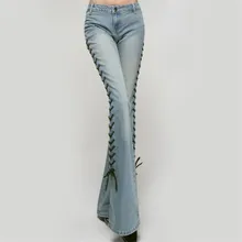 Hodisytian осень модные женские туфли Джинсы для женщин Высокая талия эластичные узкие джинсовые Капри Брюки крест обтягивающие брюки Pantalon Femme