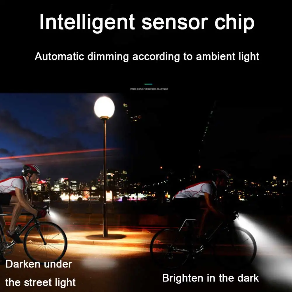4000 мАч Смарт индукция велосипедный передний свет водонепроницаемый 2T6 светодиодный USB заряжаемый прожектор с роговым велосипедным фонариком