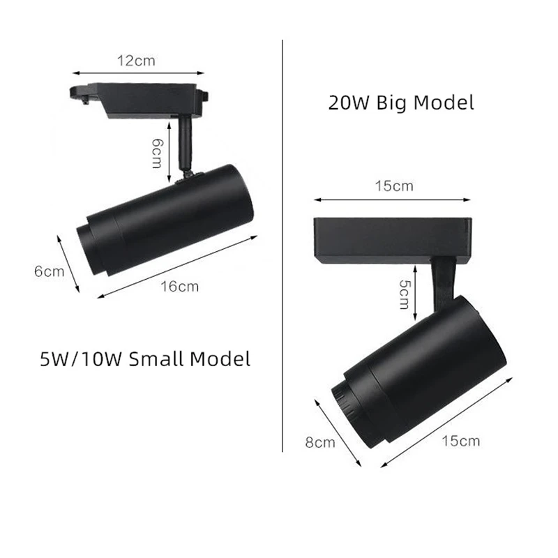 Современный светодиодный трек точечные светильники с переменным фокусным расстоянием потолка или рейка для светильника Регулируемый 5/10/20 Вт прожектор светодиодный индикаторы слежения рейка для светильника арт-деко