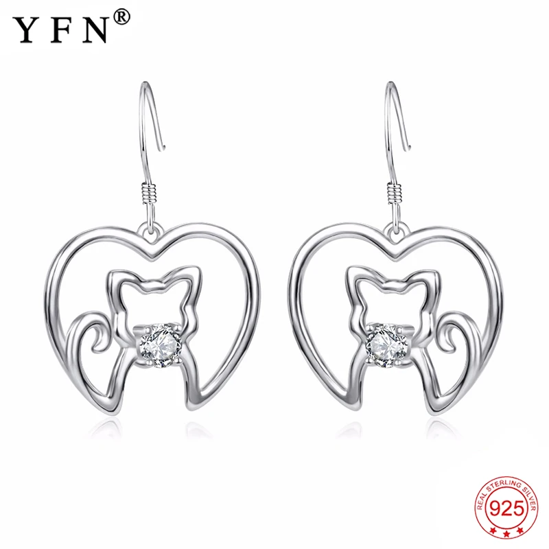Женские серьги подвески из серебра 925 пробы с фианитом|earrings for|cz droppingdrop earrings |