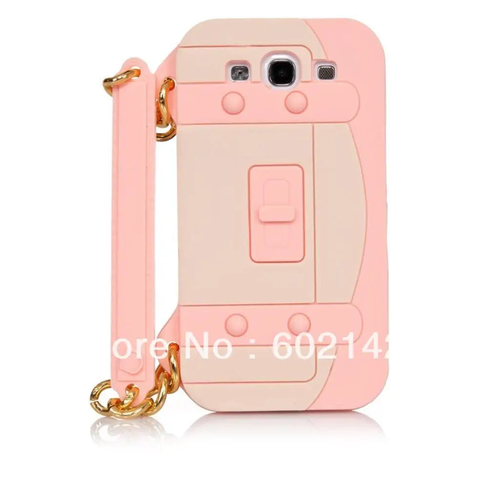 HOB Free shipping!!! 3d Silicone Designer Handbag Chain Purse Cover Case for Samsung Galaxy S3 I9300 |