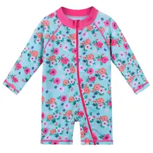 BAOHULU одежда для купания с цветочным рисунком для маленьких девочек, UPF 50+, детские купальные костюмы с длинными рукавами Для Девочек Цельный купальник для детей