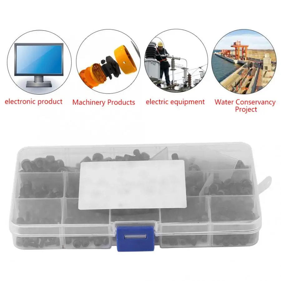 

240pcs/Set M3/M4/M5 Screw And Nut Set Carbon Steel Hex Socket Head Cap Bolts And Nuts Assrotment Set