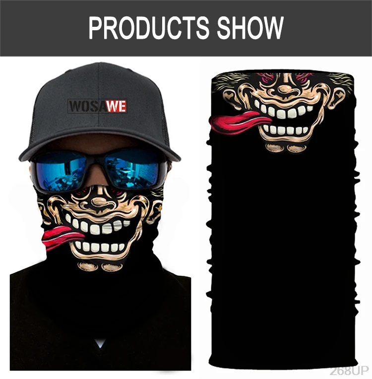 Motorcycle Bandana Motocross Racing Face Mask Sun Protection Halloween Head Scarf Neck Warmer Motorcycle Balaclava Face Shield