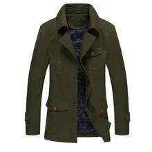 Новые осенние Для мужчин пальто Модная хлопковая ветровка куртка в стиле милитари брендовые черные Для мужчин s пальто зимнее Masculino