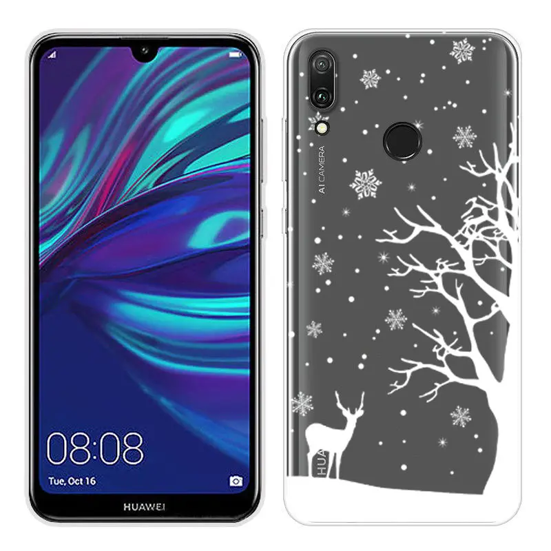 Cartoon Case for Huawei Y6 2019 Case Soft Silicone Back Cover Phone Case For Y7 2019 Honor 8x 9 10 Clear TPU Y 6 2019 Cover Capa (42)