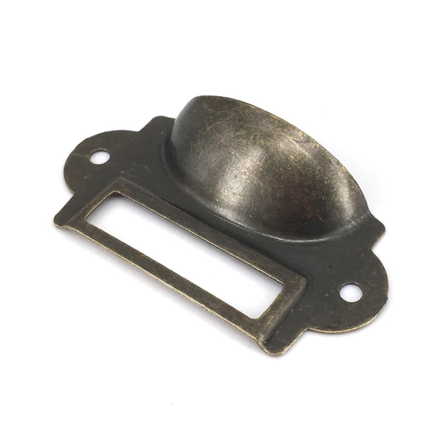 12pcs File Name Card Cabinet Handles Label Holder Antique 12pcs File Name Card Cabinet Handles Label Holder Antique Bronze Drawer Pull Frame Handle
