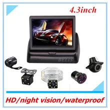 4.3 inch TFT LCD Car Reversing Display Portable Rear View Monitors Night Vision Car Rear View Parking Camera for Toyota Corolla