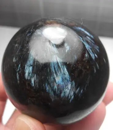 

Free Shipping>Gold Flash Russian Astrophylite with Garnet and Pyrite Sphere Ball 60mm