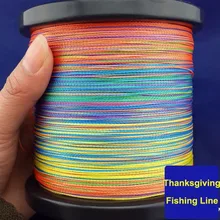 Многоцветная 1000 м 4 стойки мощная мультифиламентная PE плетеная рыболовная леска Рыболовная Снасть магазин