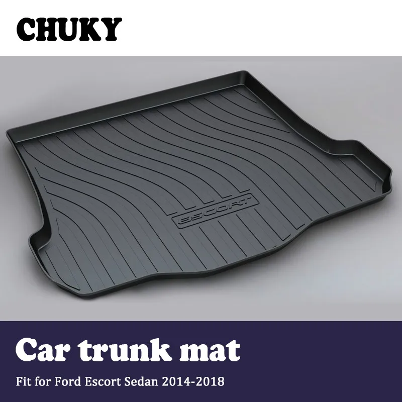 

CHUKY For Ford Escort Sedan 2014 2015 2016 2017 2018 Car Cargo rear trunk mat Styling Boot Liner Tray Anti-slip Mat accessories