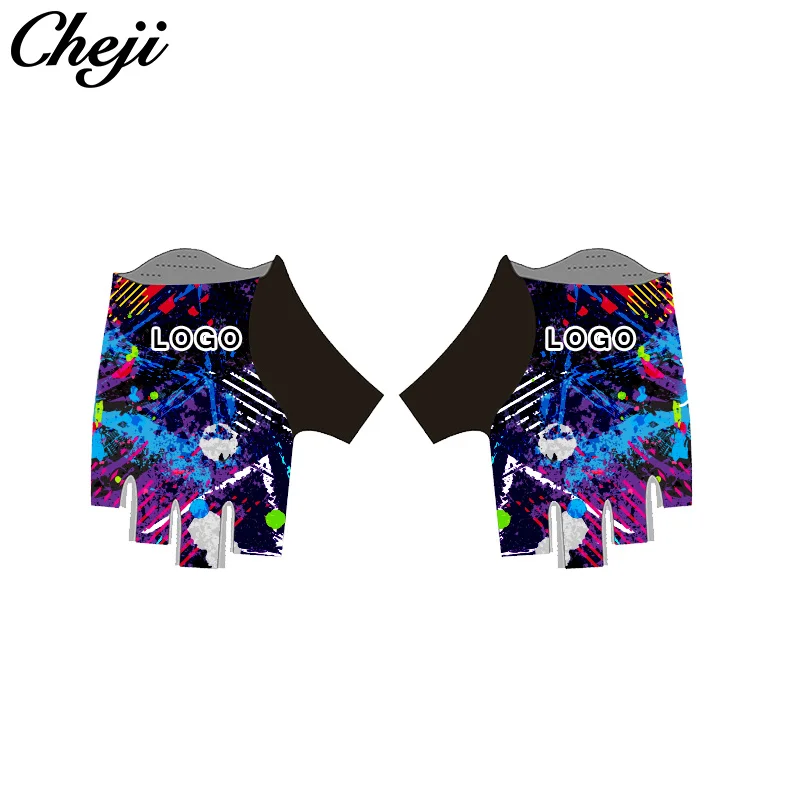 

CHEJI Custom Cycling Gloves Men Half Finger Bicycle Gloves Gel Padded Racing Bike Gloves Long Finger Guantes Ciclismo S-XL