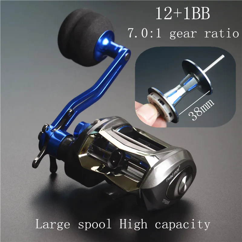 Carretel de Pesca 12 + 1bb Baleia Lenta Agitação Isca Molinete Jig Roda Max Arraste 11kg Barco Engrenagem Relação 7.0: 1 Oi. Tf500 4 High Quality Esporte e Lazer