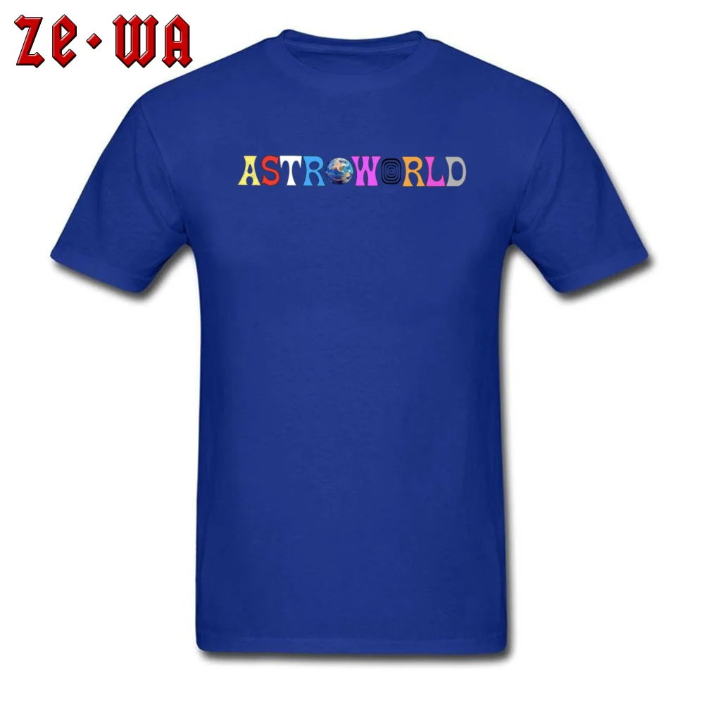 Astroworld logo -351 Tops & Tees Fitted Round Collar Design Short Sleeve 100% Cotton Male Top T-shirts Classic T-Shirt Astroworld logo -351 blue