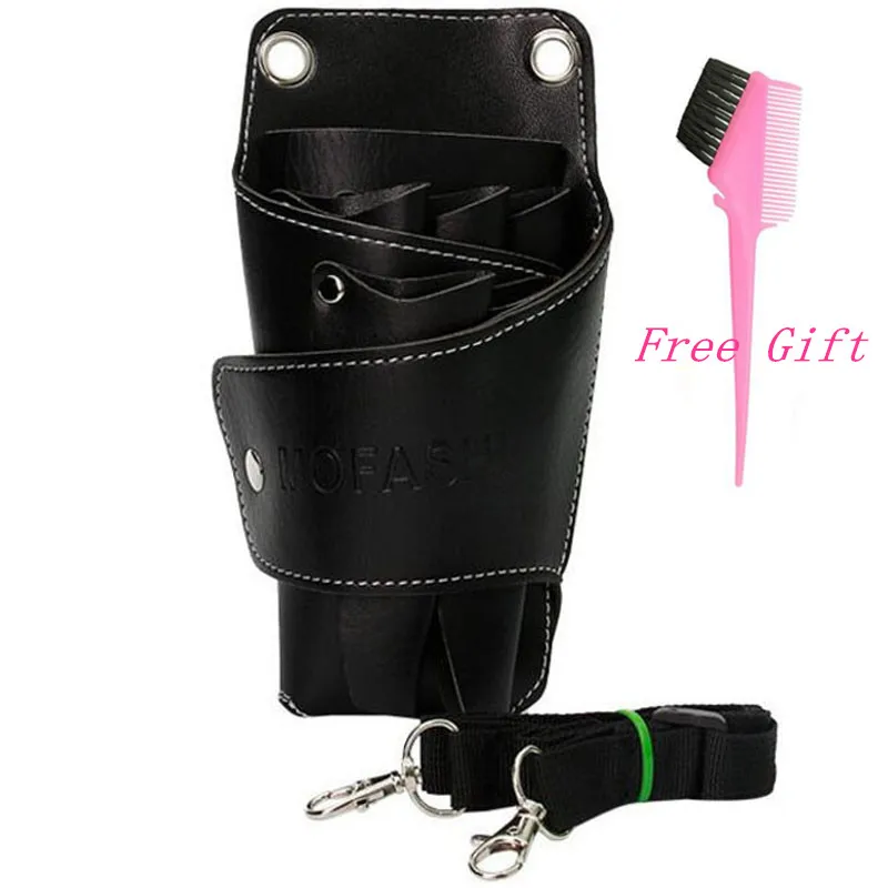 2017 Professional Leather Rivet Clips Bag Hairdressing Barber Scissor