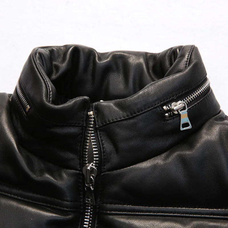 60% OFF mens genuine sheep leather down jacket super warm sheep skin winter leather jacket 6189