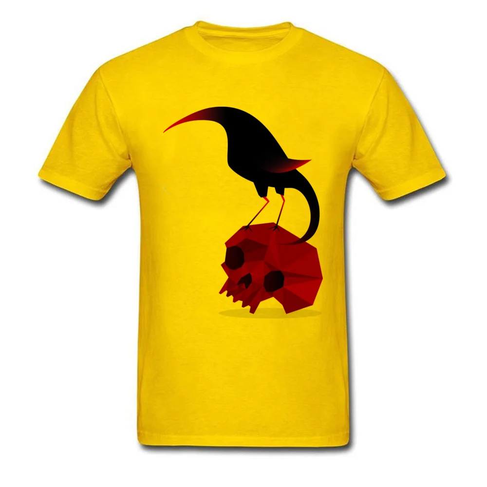 Coupons Bird an Skull Fitness Tight T Shirts O-Neck All Cotton Boy Tops Shirt Short Sleeve Tops & Tees Summer/Autumn Bird an Skull yellow