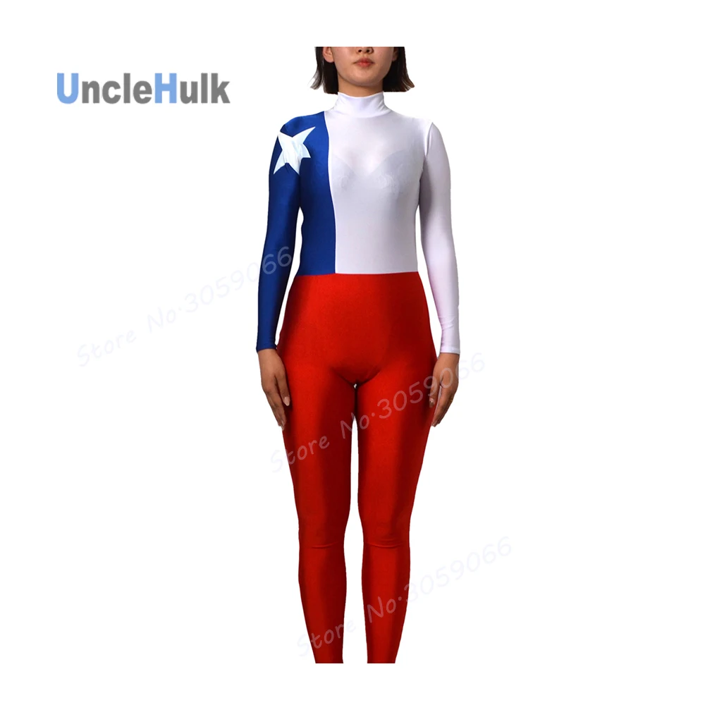 

National Flag Chile Spandex Zentai Full Bodysuit | UncleHulk