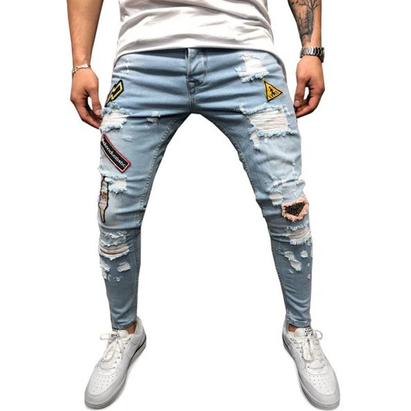 New Fashion Mens Jeans Low Waist Pencil Pants New Fashion Casual Street