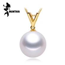 MINTHA 18 К Желтое золото жемчужные ювелирные изделия ожерелья рога и кулон для влюбленных жемчужные подвески отправка s925 Серебряные Ожерелья