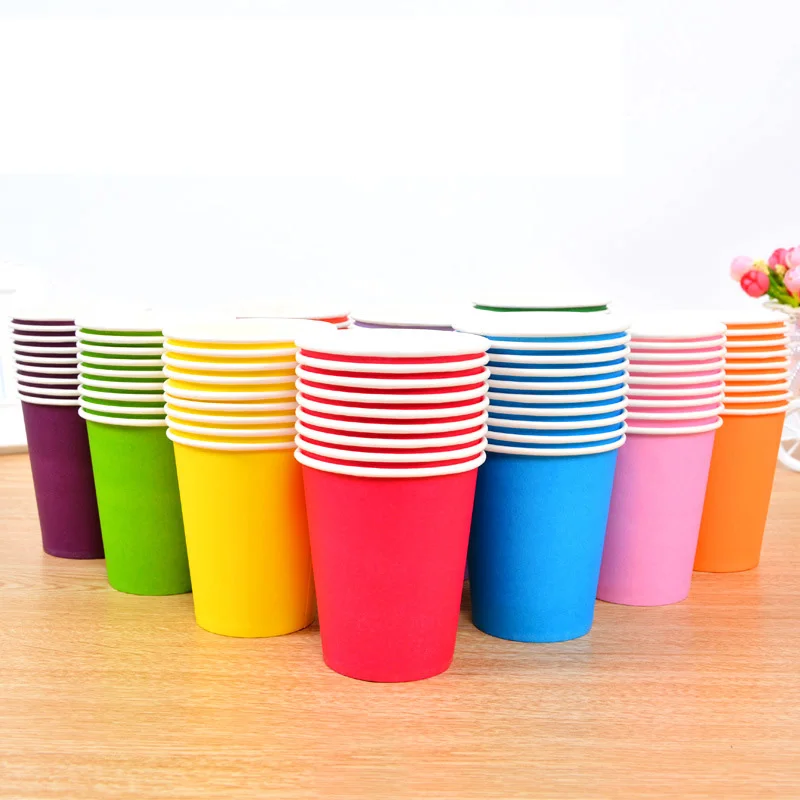 Buy 40pc/lot 250ml Disposable cups, Multi colored