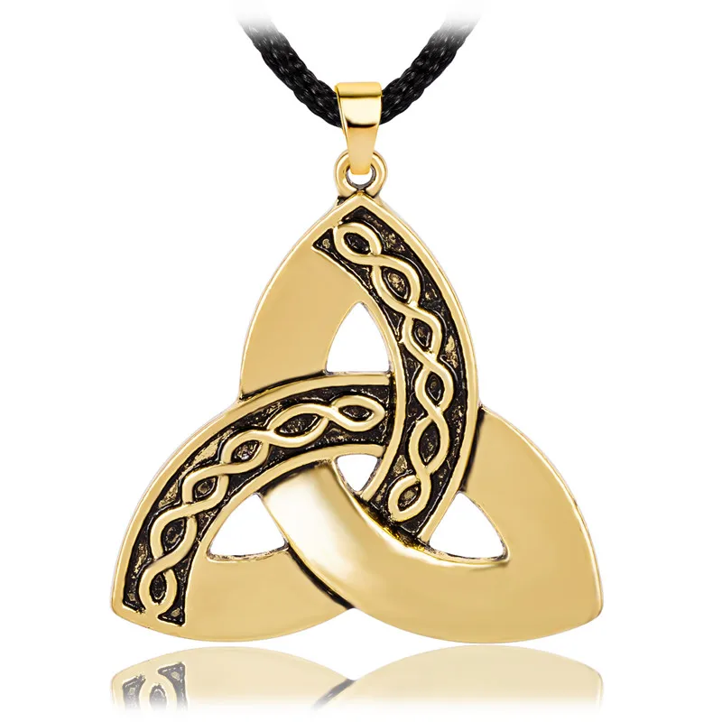 Solvar Weave & Trinity Knot Necklace Silver Irish Madein Pendant