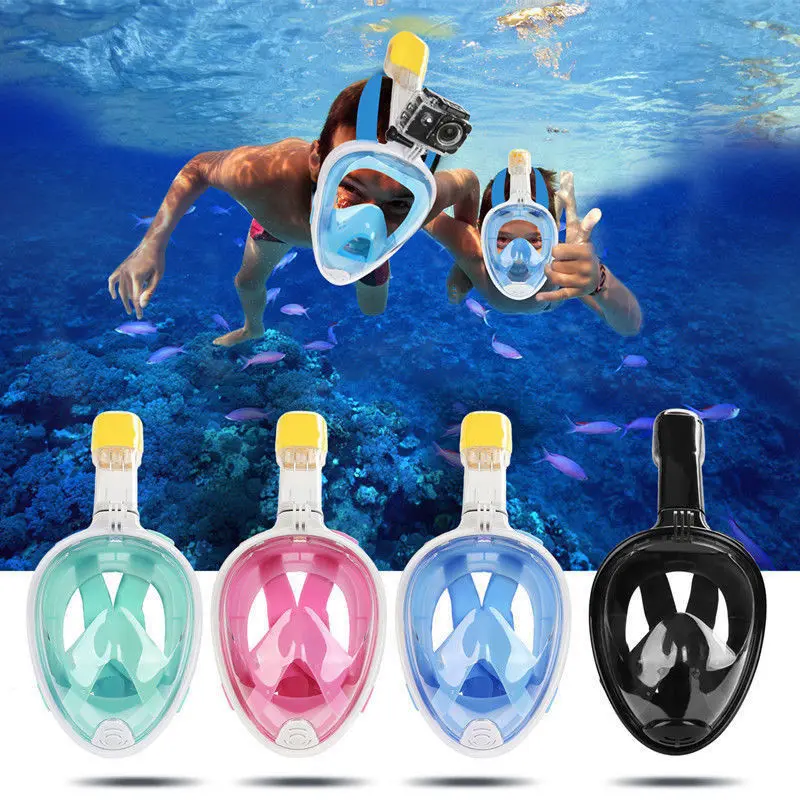 Adults And Kids Practical Swimming Full Face Mask Surface Diving