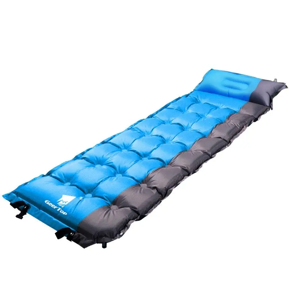 

GeerTop Self Inflatable Air Mattress Splicable Waterproof Camping Mat Sleeping Pad Portable Outdoor Air Bed with Pillow Backpack