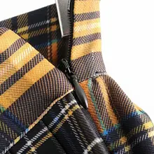 Женская осенне-зимняя Лоскутная клетчатая юбка, Женская мини-юбка Skater skirt Jupe Harajuku