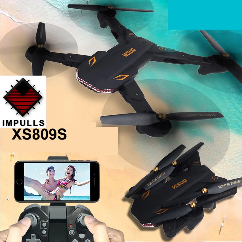 

RC Foldabl Drone with 0.3MP/2MP Wide Angle Camera WIFi FPV One Key Return Altitude Hold RC Qudacopter XS809S XS809HW FSWB