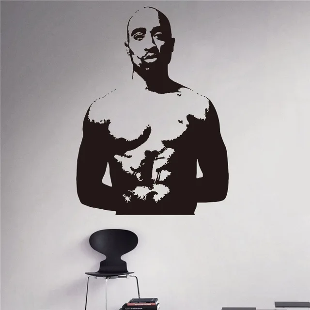 Tupac Shakur Настенная Наклейка 2pac Рэппер настенная виниловая наклейка в стиле хип хоп