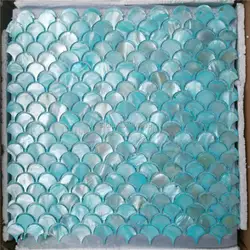 Синий пресноводных оболочки перламутр мозаика для ванной украшения плитки 2 квадратных метров/lot вентилятор узор