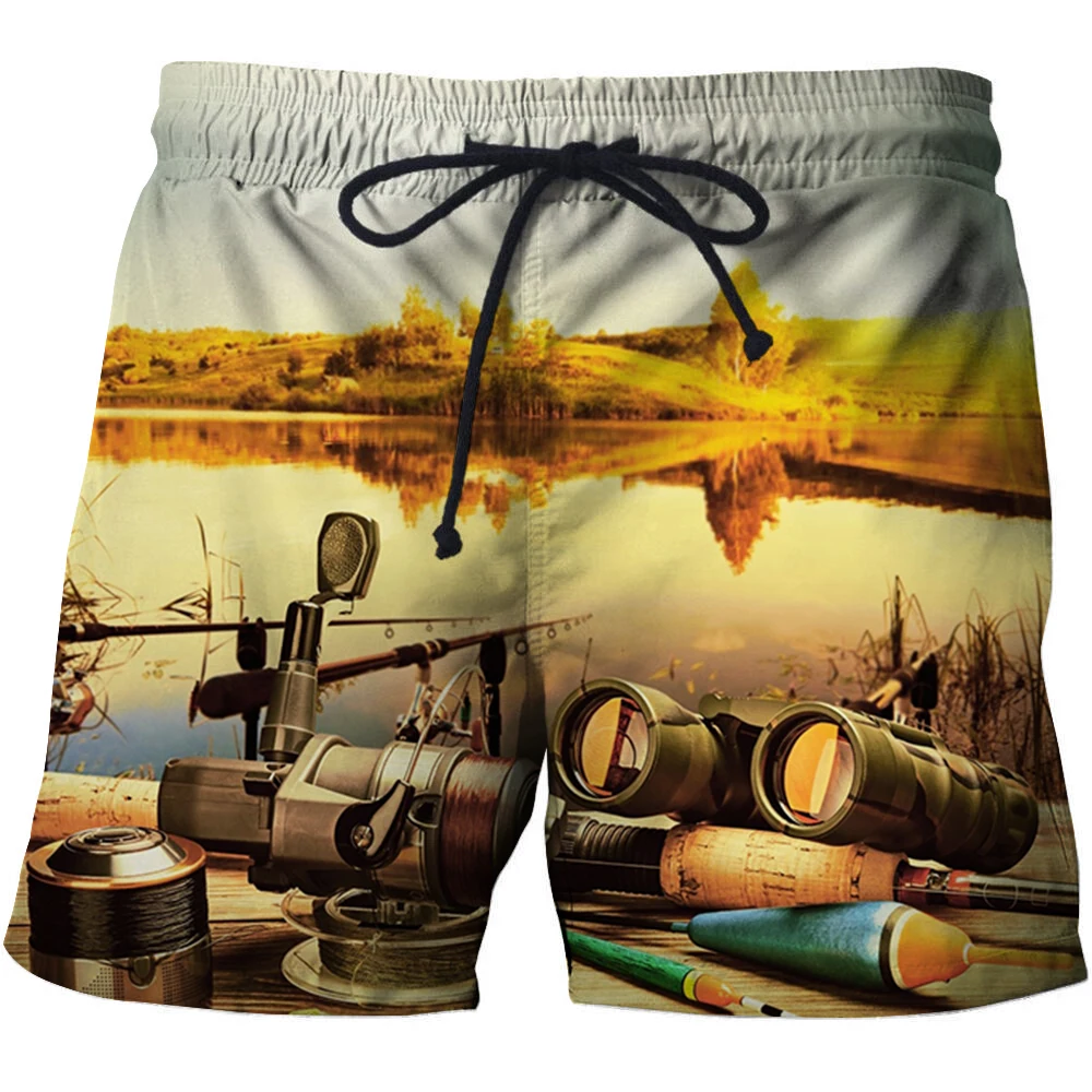 Тропическая рыба HD 3D плавки шорты для мужчин s забавная Рыбалка бермуды дышащие мужские Пляжные штаны для мальчиков спортивные шорты топ размер S-6XL