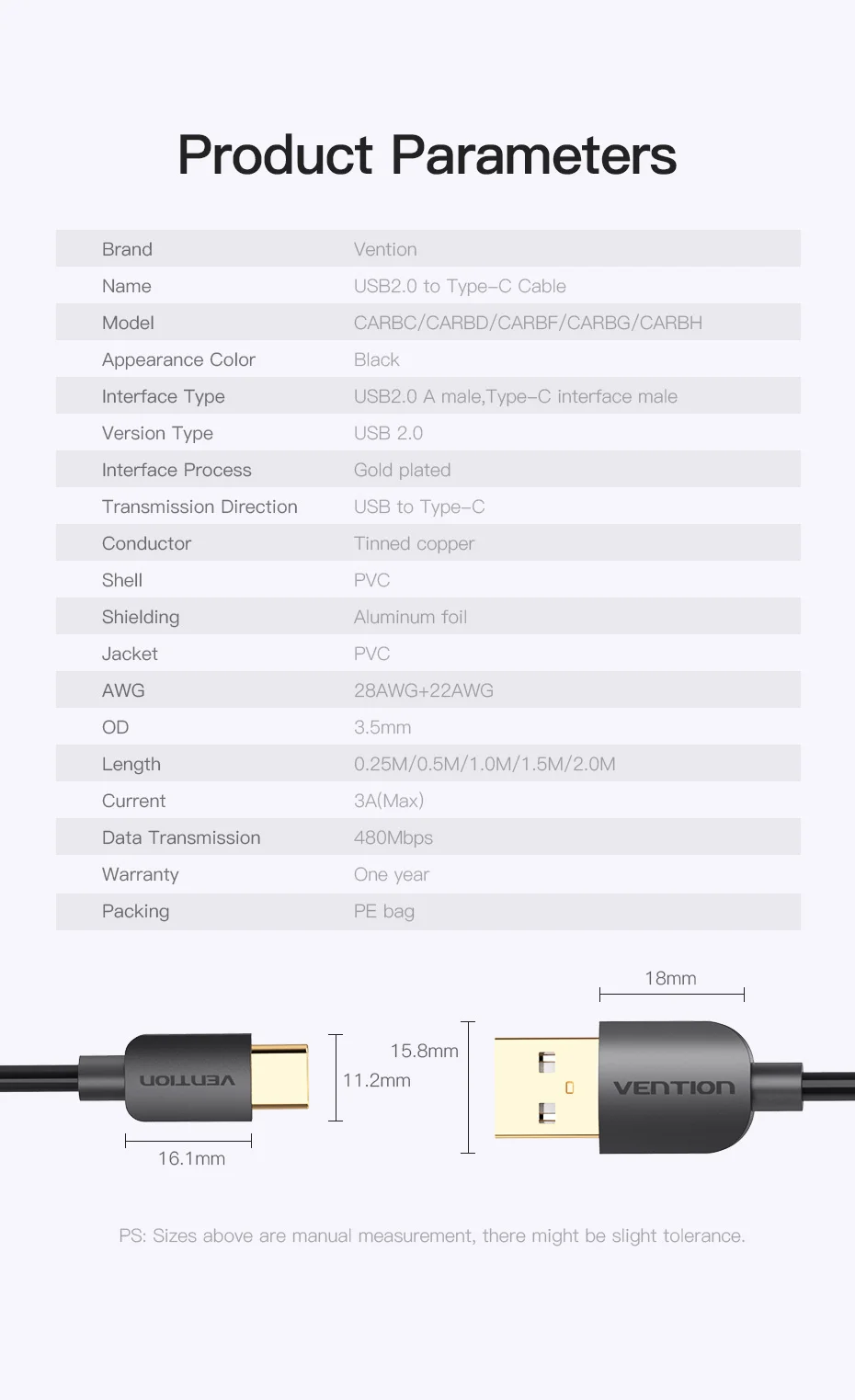 Кабель Vention type-C USB C 3A для samsung S9 S8 type-C кабель передачи данных для быстрой зарядки для Xiaomi Mi6 nintendo Switch USB C шнур