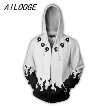 

AILOOGE fashion Cool sweatshirt Hoodies Men women 3D print SIX PATHS WHITE Naruto Tee hot Style Streetwear Long sleeve clothing