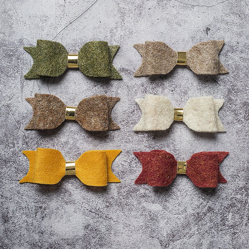 

2019 Baby Toddler Kids Wool Bow Tiny Petite Dainty Hairpin Wool Felt Hair Clips Vintage Bow For Toddler Girls Party life