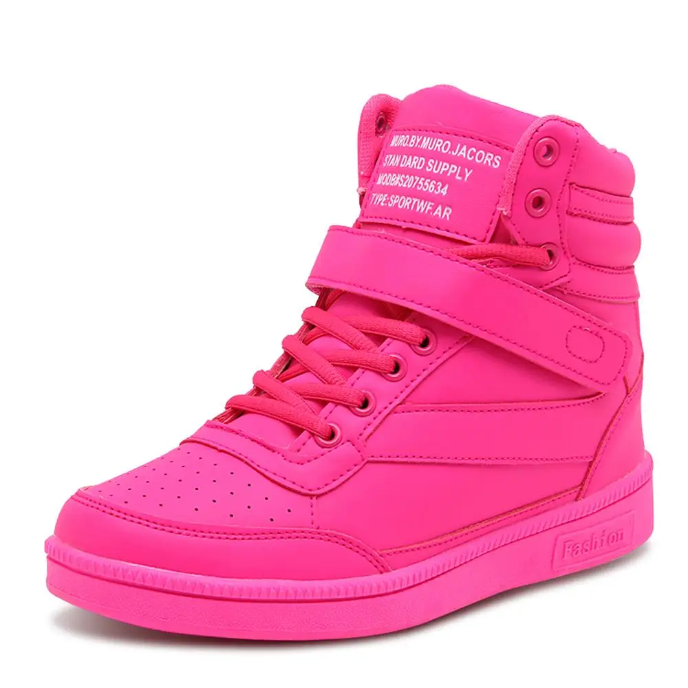 

2018 Winter Fall Women Casual White Shoes Espadrilles Invisible Increasing Sneakers Leather Platform Woman Warm plush High Top